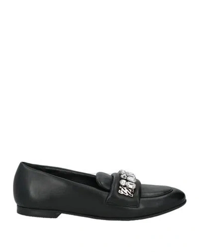 Casadei Woman Loafers Black Size 8 Leather