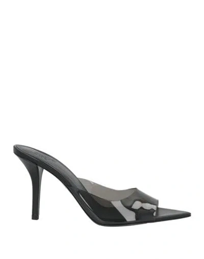 Gia Borghini Woman Sandals Black Size 8 Pvc - Polyvinyl Chloride
