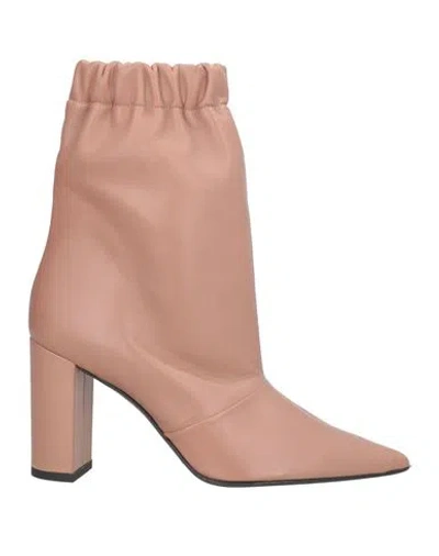 Marc Ellis Woman Ankle Boots Blush Size 8 Leather In Pink