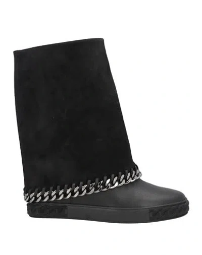 Casadei Woman Ankle Boots Black Size 6.5 Leather In Black