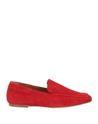 Staud Woman Loafers Red Size 8 Leather