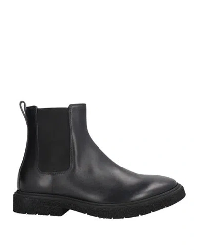 Fabi Man Ankle Boots Black Size 8 Leather In Black
