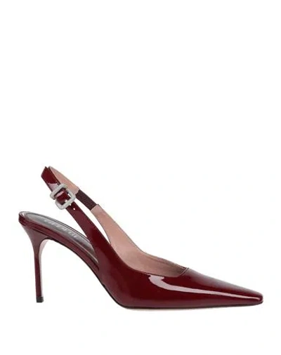 Gedebe Woman Pumps Burgundy Size 6 Leather In Red