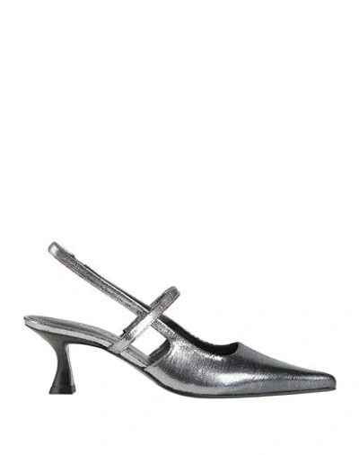 Zinda Woman Pumps Gunmetal Size 7 Textile Fibers In Gray