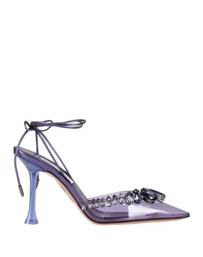 Aquazzura Woman Pumps Purple Size 7 Rubber