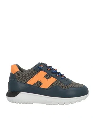 Hogan Junior Toddler Boy Sneakers Navy Size 10c Textile Fibers, Leather In Multi