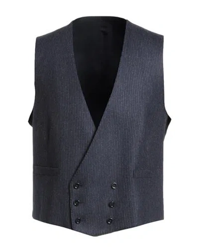 Lardini Man Tailored Vest Midnight Blue Size 40 Wool In Blue