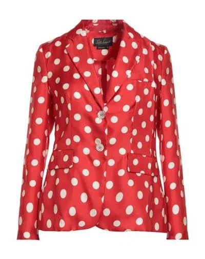Luisa Spagnoli Woman Blazer Red Size 12 Silk In Red