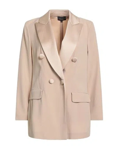 Luisa Spagnoli Woman Blazer Beige Size 10 Acetate, Viscose, Elastane In Neutral
