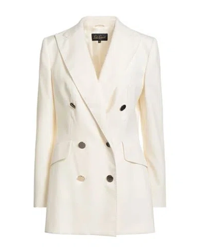Luisa Spagnoli Woman Blazer Ivory Size 12 Polyester, Virgin Wool, Elastane In Neutral