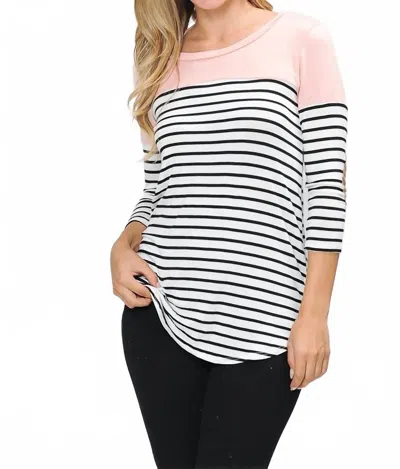 Magic Fit Stripe Top In Blush In Multi