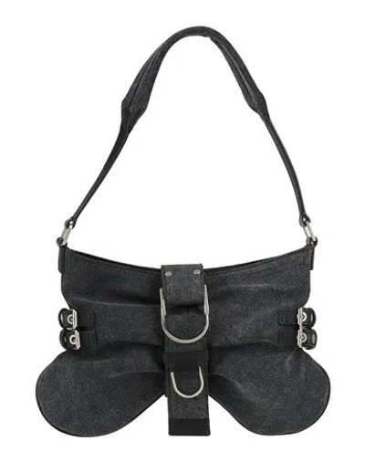 Blumarine Woman Handbag Black Size - Cotton, Elastane, Cow Leather