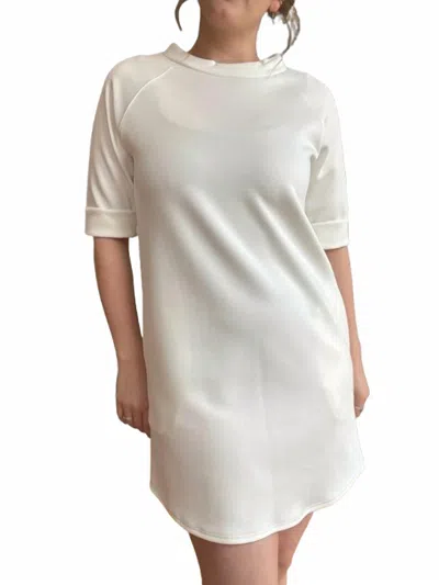 ​carole Christian Scuba Modal Midi Dress In White
