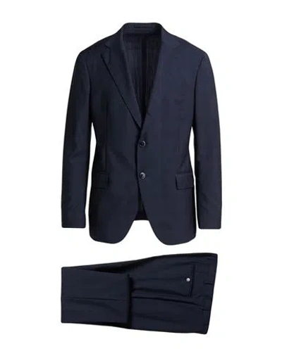 Luigi Bianchi Mantova Man Suit Midnight Blue Size 42 Virgin Wool In Blue