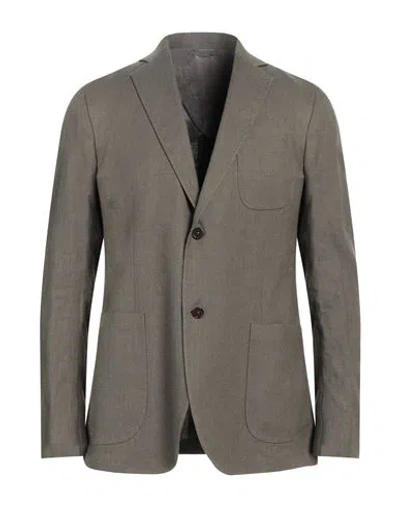 Idea Italian Design Elements Of Apparel Man Blazer Military Green Size 40 Cotton, Linen, Elastane