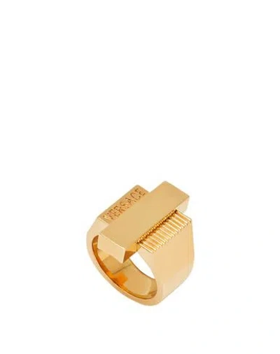 Versace Man Ring Gold Size 9.5 Metal In Gold