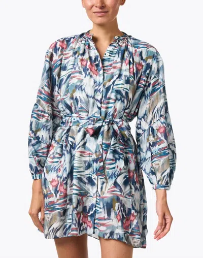 Chufy Pia Voile Mini Dress In Hauapi Ice In Blue