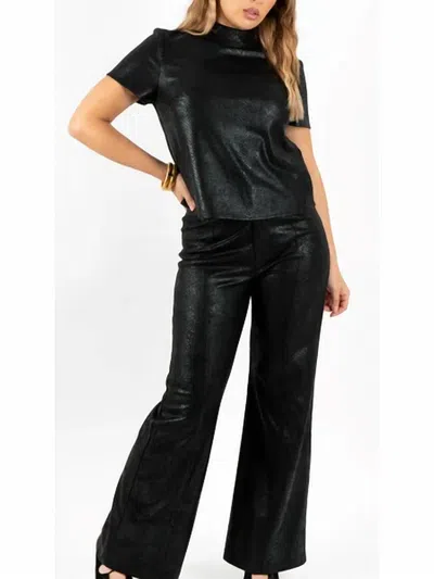 Sincerely Ours Snake Print Wide Leg Pants In Black In Black