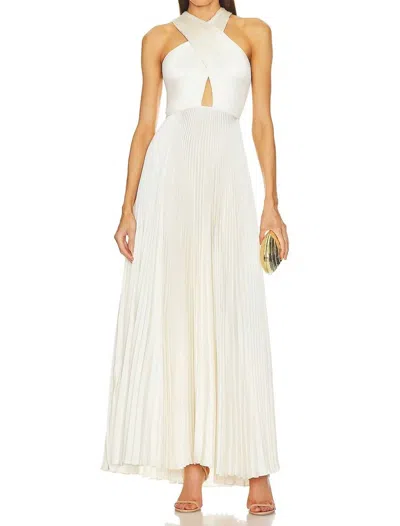 A.l.c Athena Pleated Gown In Whisper White In White