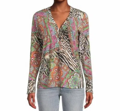 Johnny Was Janie Favorite Henley Top In Paisley Tie In Multi