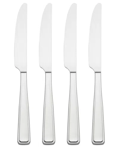 Oneida Reid Satin Dinner Knives, Set Of 4 In Metallic