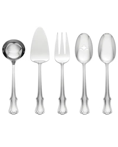 Oneida James Street Mirror 5 Piece Hostess Set In Metallic