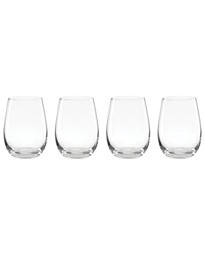 Oneida 5 O'clock Stemless Wine Glasses, Set Of 4 In Transparent