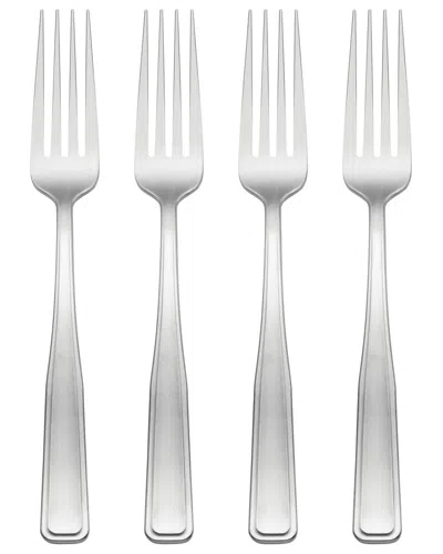Oneida Reid Satin Dinner Forks, Set Of 4 In Metallic