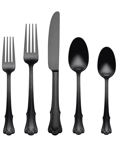 Oneida James Street Satin Black 20 Piece Flatware Set