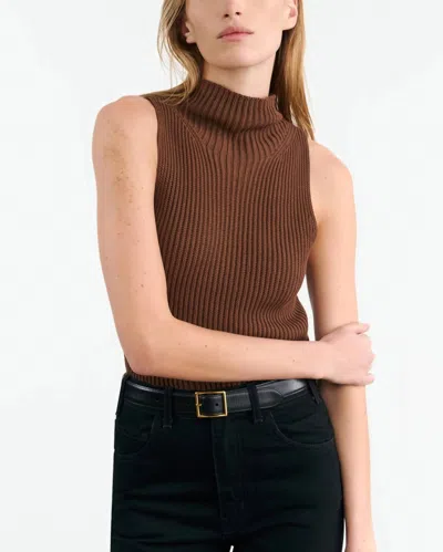Nili Lotan Sonia Sleeveless Sweater In Brown In Brown