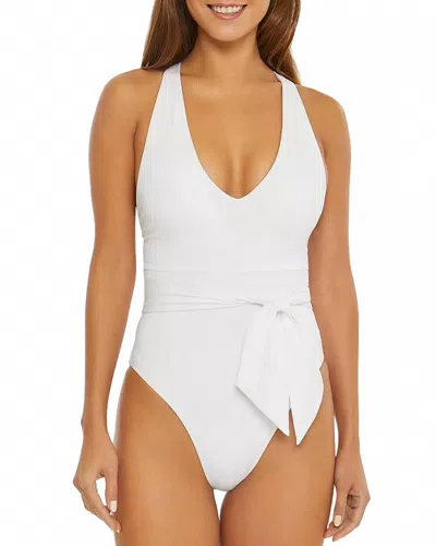 Becca By Rebecca Virtue Womens Solid Polyester One-piece Swimsuit In White