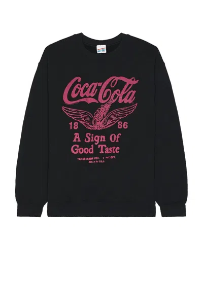Junk Food Serena Coca Cola Crewneck Sweatshirt In Black In Black