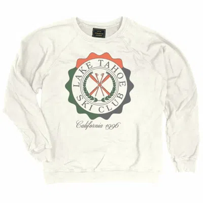 The Original Retro Brand Women's Lake Tahoe Ski Crew Sweater In Antique White