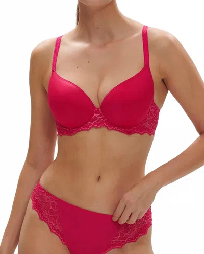 Simone Perele Caresse Underwire Plunge Bra In Pink