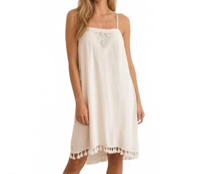 Jodifl Strappy Tassel Beaded Mini Dress In Creamy Blush In White