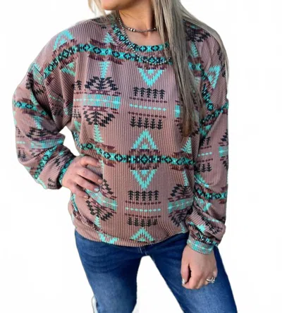 Sterling Kreek Colorado Sunset Sweater In Brown In Multi