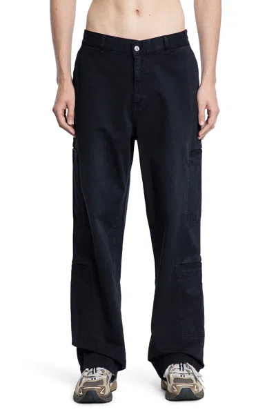 Represent Man Black Trousers In Black