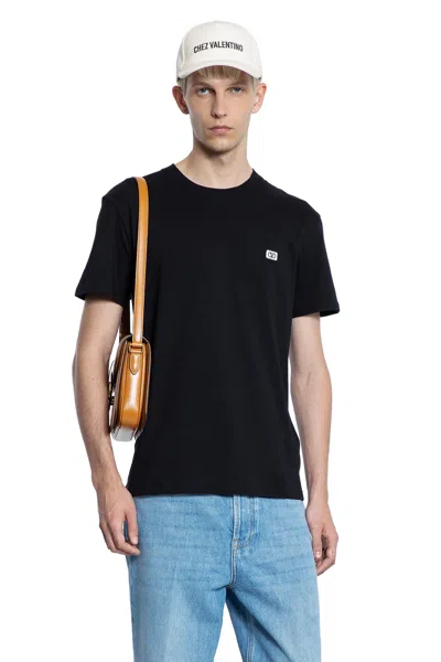 Valentino T-shirt With Signature Vlogo In Black