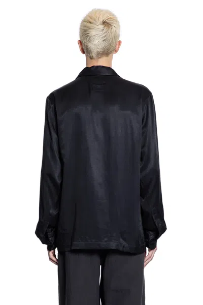 Maharishi Crow And Heron Camp Collar Shirt In Black