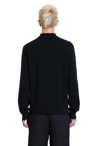Burberry Ekd Long-sleeve Polo Shirt In Black