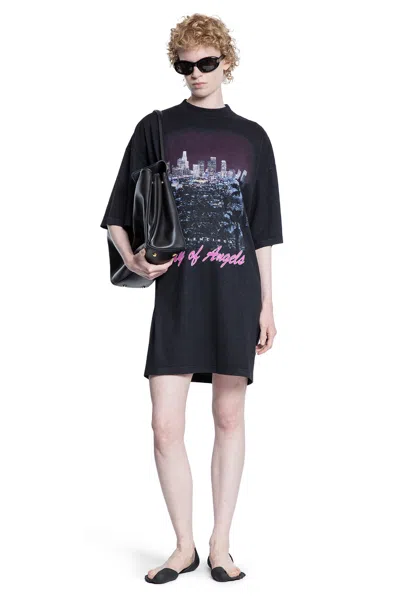 Balenciaga City Of Angels Shrunk T-shirt In Black