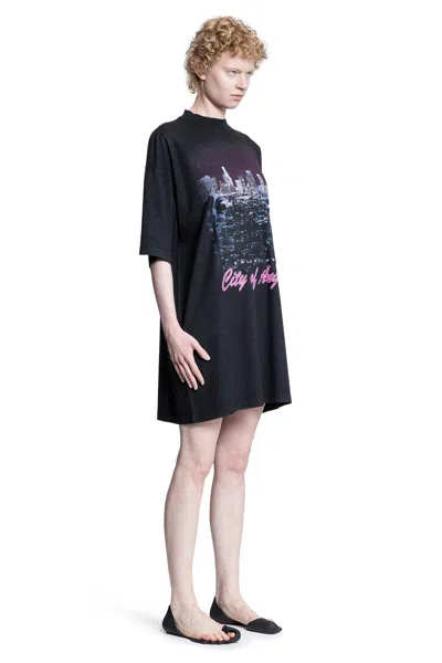 Balenciaga City Of Angels Shrunk T-shirt In Black