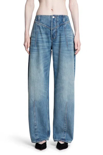 Alexander Mcqueen Woman Blue Jeans In Blue