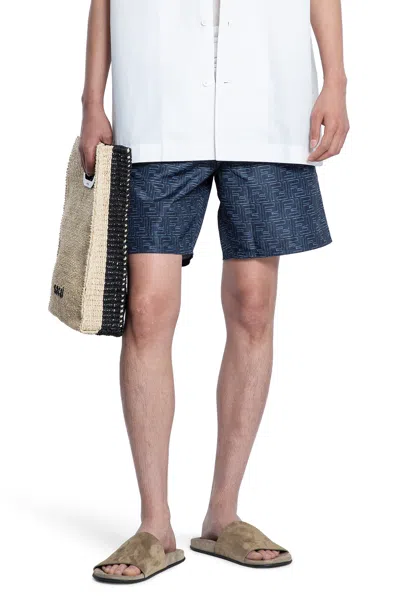 Fendi Luxury Mini Shorts For Men In Blue