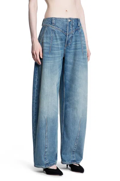 Alexander Mcqueen Woman Blue Jeans In Blue