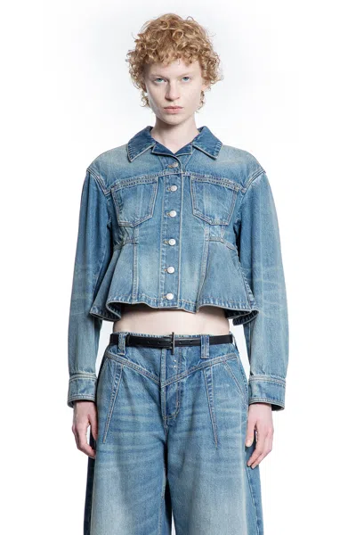 Alexander Mcqueen Woman Blue Jackets In Blue