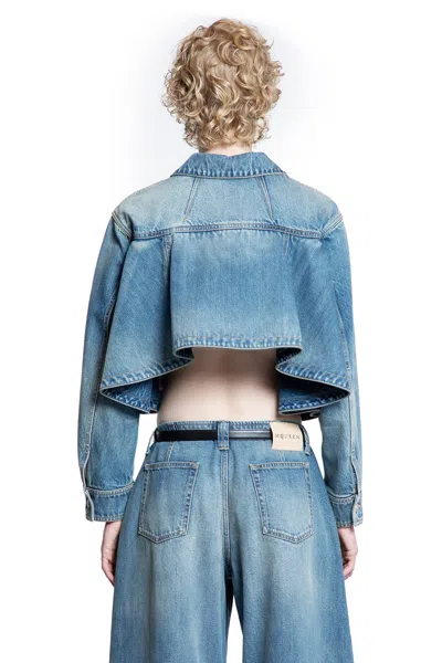 Alexander Mcqueen Woman Blue Jackets In Blue