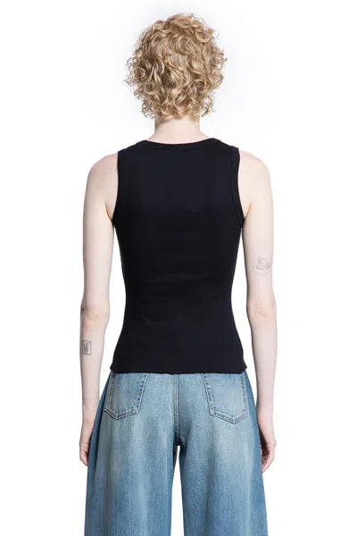 Alexander Mcqueen Ribbed Texture Sleeveless Top In Black