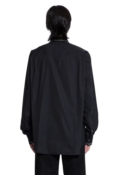 Alexander Mcqueen Studded Cotton Poplin Shirt In Black