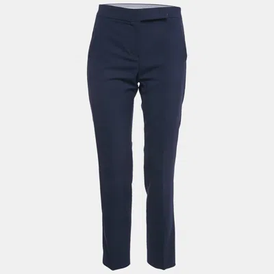 Pre-owned Max Mara Navy Blue Wool Tailored Pants S